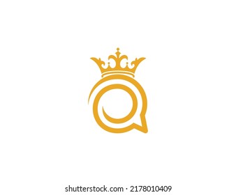 Crown Chat Logo Concept sign icon symbol Design. Business Consulting Logo Logo Design. Vector illustration logo template