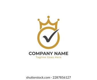 Marca de la corona Marcar marca el logotipo Concepto símbolo del icono de signo Elemento Diseño. Logotipo de marca de verificación. Plantilla de ilustración de vector