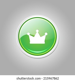 Crown Circular Vector Green Web Icon Button