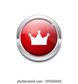 Crown Circular Vector Red Web Icon Button