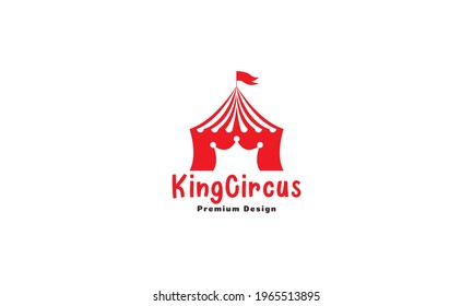 crown with circus logo symbol icon vector graphic design illustration