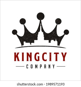 crown city logo for hotel vintage style