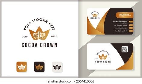 crown cocoa seed inspiration logo for food, bread and chocolate preparations