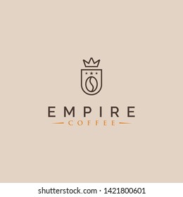 crown and coffee emblem logo