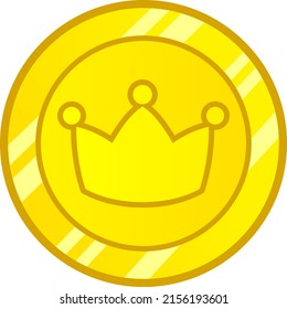 Crown Coin Clipart Vector Illustration
