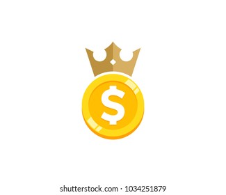 Crown Coin Icon Logo Design Element