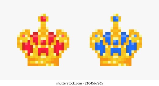 Crown collection in pixel art