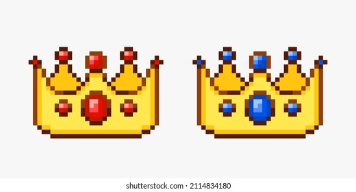 Crown collection in pixel art style