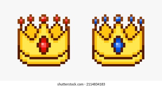 Crown collection in pixel art style