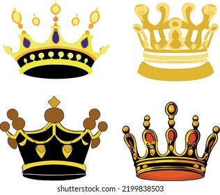 Crown  collection symbol with white background (vector)