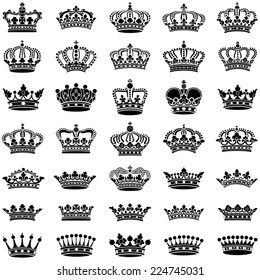 Crown collection - vector illustration