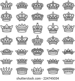 Crown collection - vector illustration