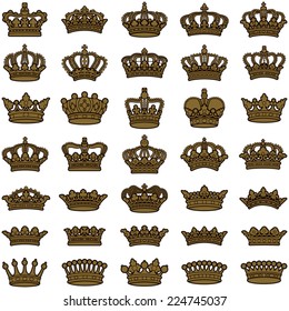 Crown collection - vector illustration