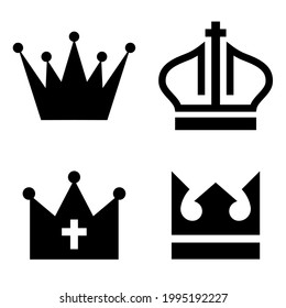 Crown collection vector. Png file isolated on white background.