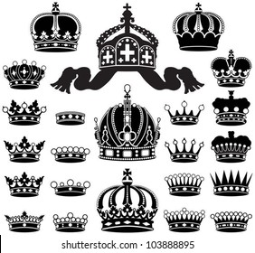 Crown collection - vector silhouette