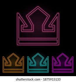 conjunto de neón color de la corona. Línea delgada simple, vector de contorno de iconos web para ui y ux, sitio web o aplicación móvil