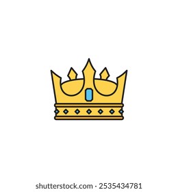 Crown colored vector icon on white background. Stock vector EPS10