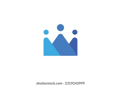 Crown community people logo design icon minimal style