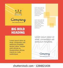Crown Company Brochure Title Page Design. Company profile, annual report, presentations, leaflet Vector Background