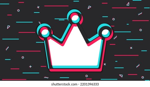 Crown. The concept of championship, leadership. Current trends in social networks. Vector illustration