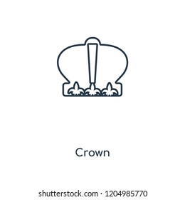 Crown concept line icon. Linear Crown concept outline symbol design. This simple element illustration can be used for web and mobile UI/UX.