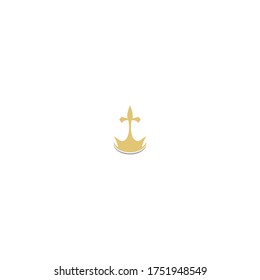 Plantilla de diseño de icono de logotipo de concepto de recorte 