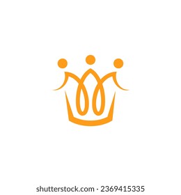 Crown with Concierge Hotel Service Network Logo Design Vector