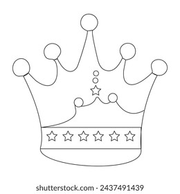Crown  continuous one line drawing of outline vector illustration


