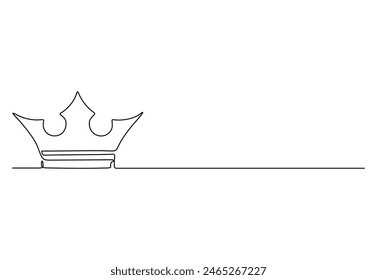 Crown continuous one line drawing vector illustration