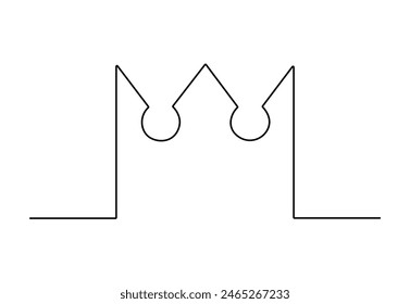 Crown continuous one line drawing vector illustration