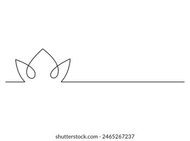 Crown continuous one line drawing vector illustration