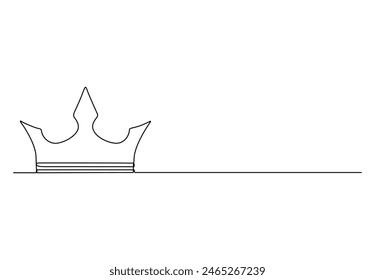 Crown continuous one line drawing vector illustration
