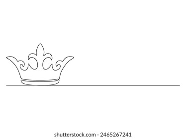 Crown continuous one line drawing vector illustration