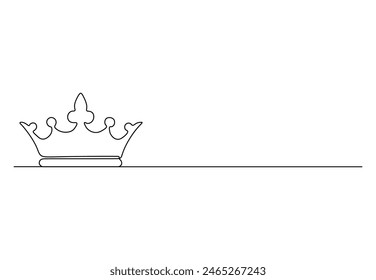Crown continuous one line drawing vector illustration
