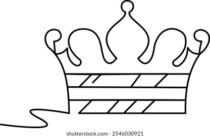 Coroa contínua de arte de linha única