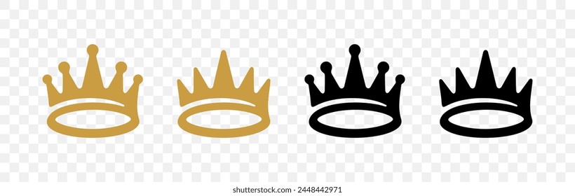Crown, corona, coronet, diadem and coronal, graphic design. King and queen, coronation, emperor, prince and princess, vector design and illustration