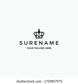 crown with cross logo inspiration vector icon illustration