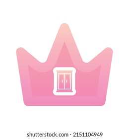 crown cupboard gradient logo design modern template icon