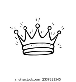 Crown cute sketch doodle. Vector illustration