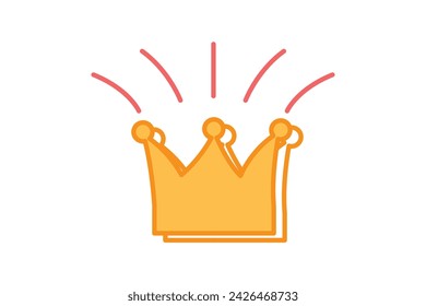 Crown Decor Flat Sticker Design