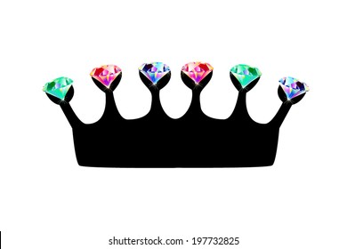 crown decorated with jewels. Vector