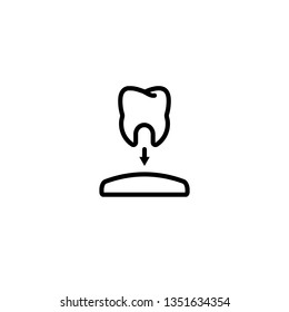 crown, dental, care, gum, tooth icon in black outline style, vector
