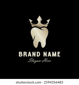 Crown dental logo, tooth combine with crown logo design modern concept