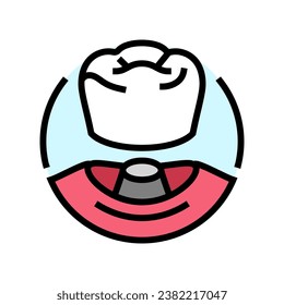 crown dental procedure color icon vector. crown dental procedure sign. isolated symbol illustration
