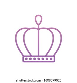 Crown design, Royal king queen luxury jewelry kingdom insignia emperor authority and coronation theme Vector illustration