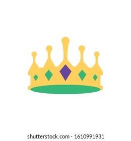 Crown design, Royal king queen luxury jewelry kingdom insignia emperor authority and coronation theme Vector illustration