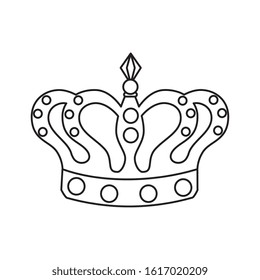 Crown design, Royal king queen luxury jewelry kingdom insignia emperor authority and coronation theme Vector illustration