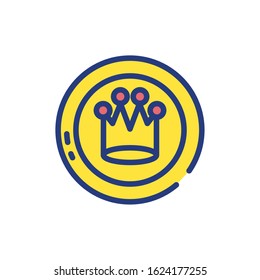 Crown design, Royal king queen luxury jewelry kingdom insignia emperor authority and coronation theme Vector illustration