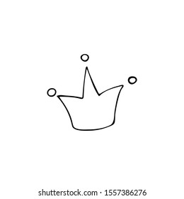 Crown. Diadem. Drawn in a doodle style by hand. Vector. Isolated circuit. Decor element