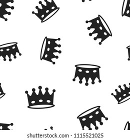 Crown Diadem Icon Seamless Pattern Background. Business Concept Vector Illustration. Royalty Crown Symbol Pattern.